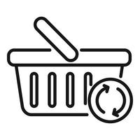 Online shop basket icon outline vector. Sale store vector