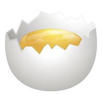 Half cracked egg icon cartoon vector. Broken eggshell vector