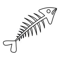 Fish bone icon, outline style vector