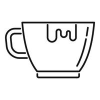 vector de contorno de icono de taza de café de chocolate. cafetería restaurante