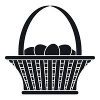 icono de la cesta de pascua, estilo simple vector