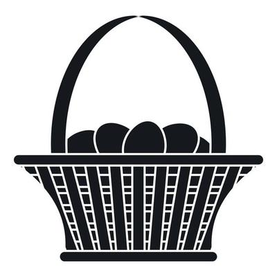 Easter basket icon , simple style