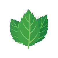 Mint leaf icon flat isolated vector