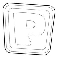 Parking road sign icon, isometric 3d style vector