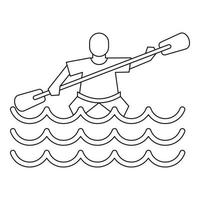 Kayak slalom icon, simple style vector