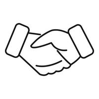 Trust handshake icon outline vector. Hand deal vector