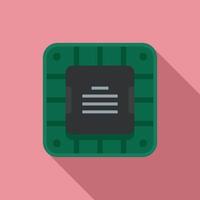 Digital cpu icon flat vector. Chip circuit vector