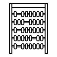 vector de contorno de icono de número de ábaco. calculadora matematica