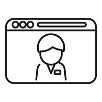 vector de contorno de icono de atención médica. salud en línea