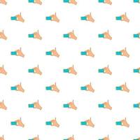 Hand holding mobile phone pattern, cartoon style vector