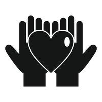 Trust keep heart icon simple vector. Love hand vector