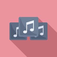 Playlist interface icon flat vector. Music song list vector