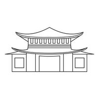 icono de pagoda, estilo de contorno vector