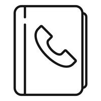 vector de contorno de icono de agenda telefónica. llamada de contacto