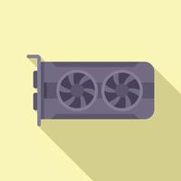 GPU graphic card icon flat vector. Computer pc vector