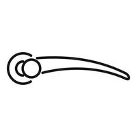 Iron door handle icon outline vector. Key latch vector