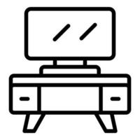 Tv time relax icon outline vector. Bed coffee vector