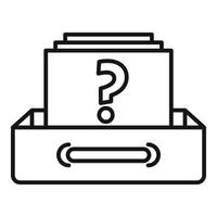 Archive request icon outline vector. Document information vector