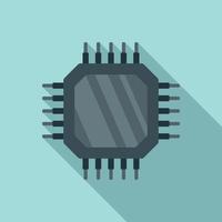 Data cpu icon flat vector. Digital computer vector