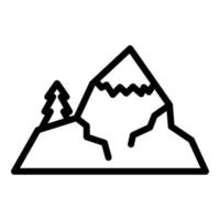 vector de contorno de icono de alaska de montaña. glaciar ártico