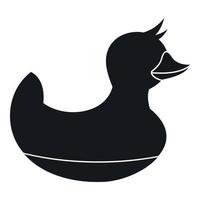 Black duck toy icon, simple style vector