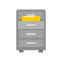 Drawer folder documents icon flat isolated vector