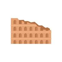 Ruins sightseeing icon flat isolated vector