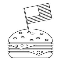 icono de hamburguesa, estilo de esquema vector