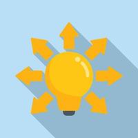 Modern idea bulb icon flat vector. Business light vector