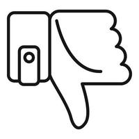 Thumb down icon outline vector. Social media vector