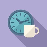 Flexible working hours icon flat vector. Work time vector