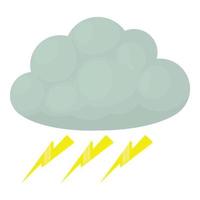 Thunderstorm icon, cartoon style vector