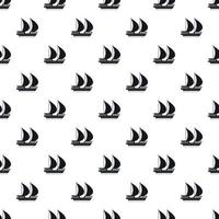 Big yacht pattern, simple style vector