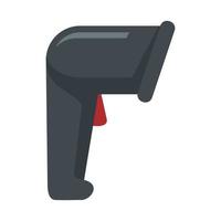 Market barcode scanner icon flat isolated vector