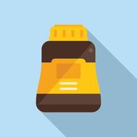 Chocolate paste jar icon flat vector. Cocoa food vector