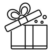 Open gift box icon outline vector. Happy present vector