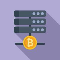 Cryptocurrency server icon flat vector. Crypto money vector