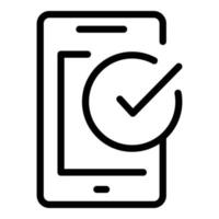 Secured smartphone icon outline vector. Guard police vector