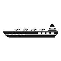 Plane aircraft carrier icon simple vector. Naval view vector