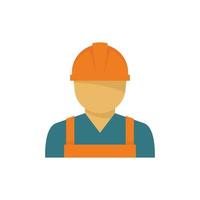 Demolition worker icon flat isolated vector