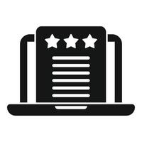 Laptop review icon simple vector. Credibility trust vector