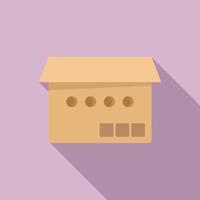 Parcel box icon flat vector. Delivery package vector