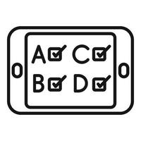 Tablet test icon outline vector. Form sheet vector