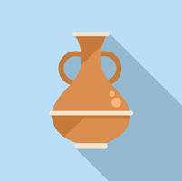 Art amphora icon flat vector. Old pottery vector