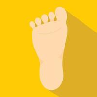 Human foot icon, flat style vector