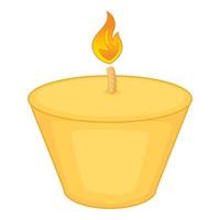 Candle icon, cartoon style vector