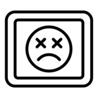 Tablet error icon outline vector. Lost internet vector