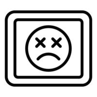 Tablet error icon outline vector. Lost internet vector