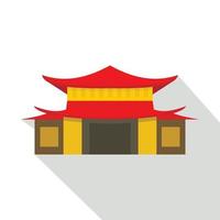 icono del templo chino, estilo plano vector