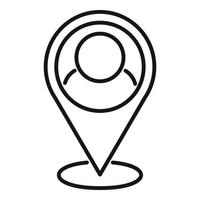 Database location icon outline vector. Crm data vector